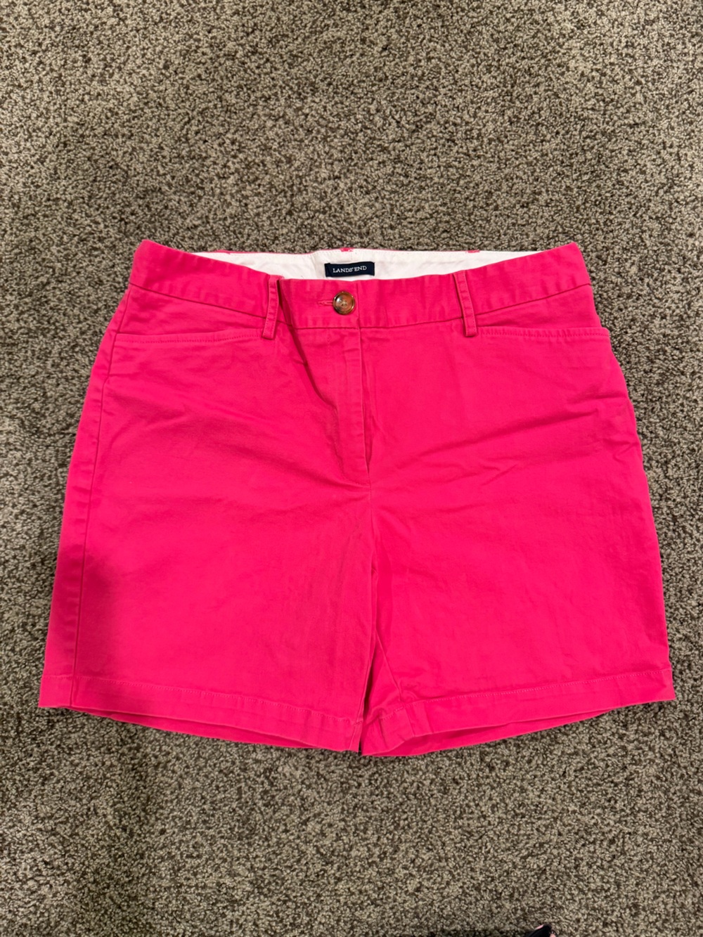 Land’s End Sz. 12 Hot Pink Women’s Chino Shorts, 7” inseam